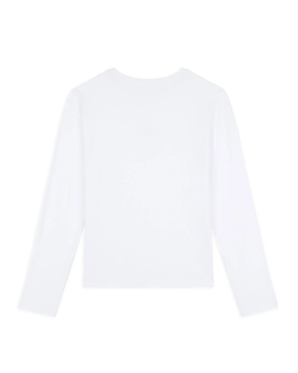 Organic Cotton Tonal Embroidered Logo Long Sleeve T-Shirt - White