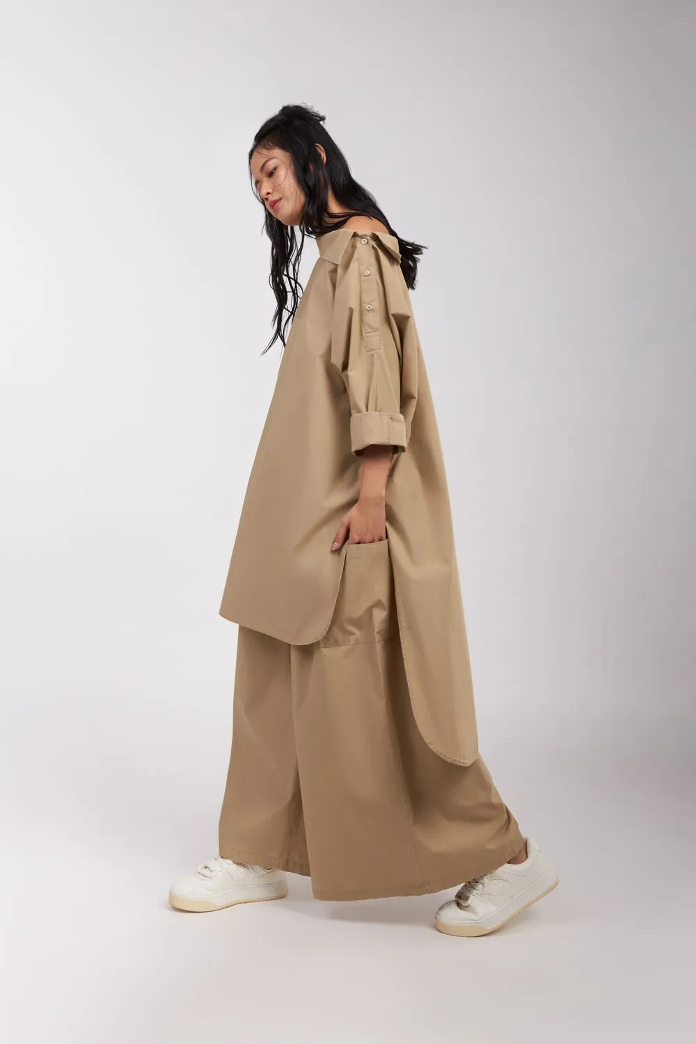 PANTS OVERLAP FLARE WITH POCKETS
