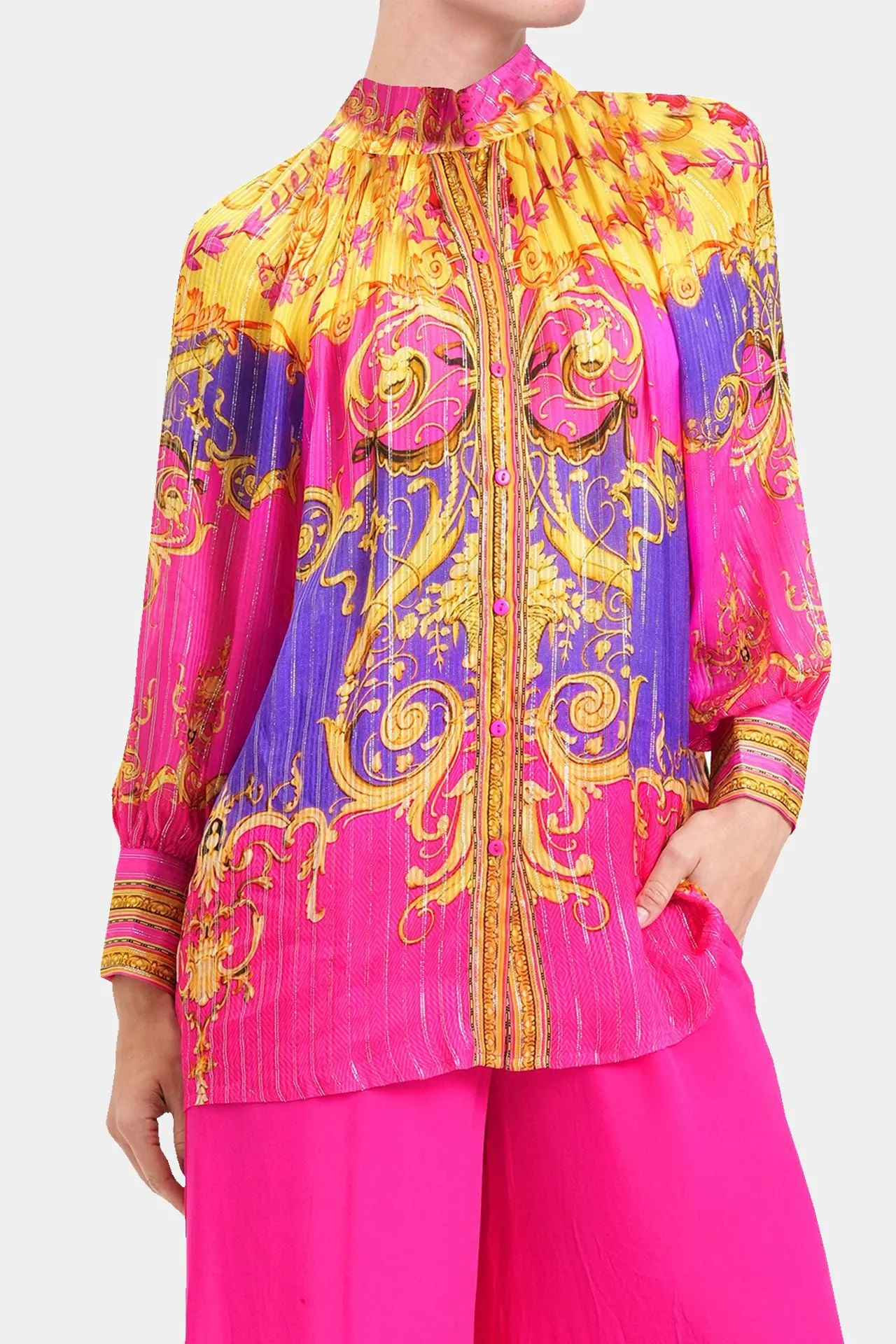 Pink Silk Shirts For Women