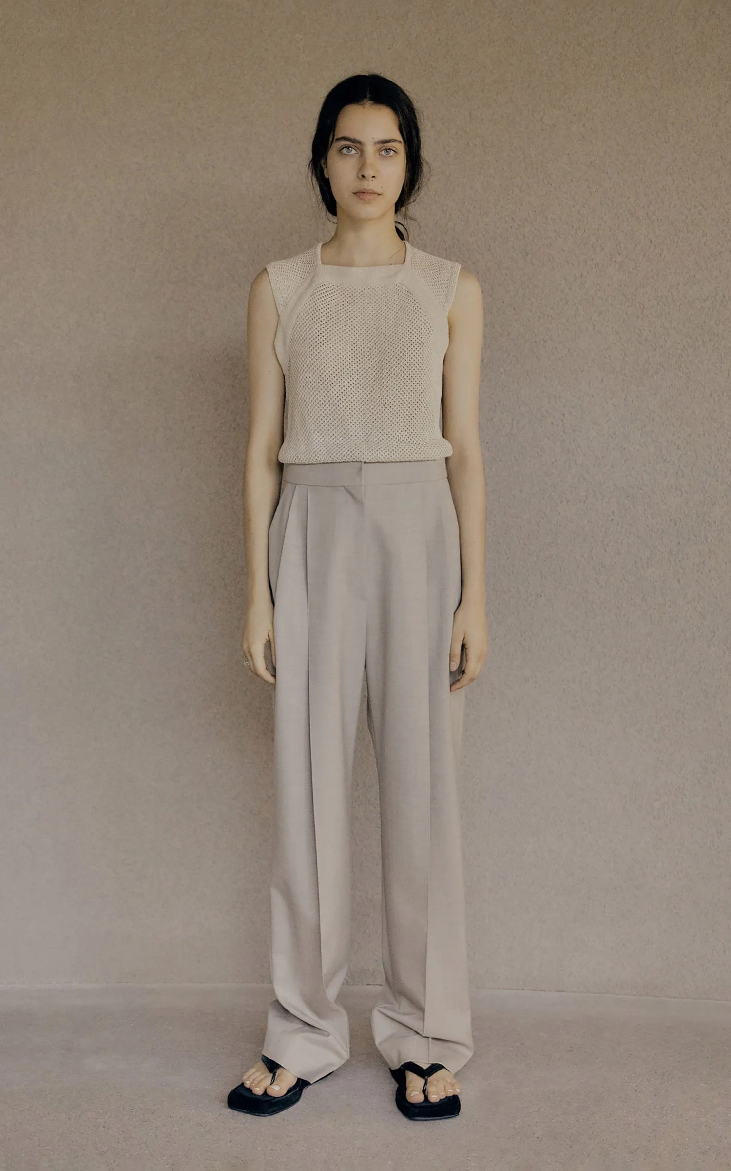Pintuck Pants Beige