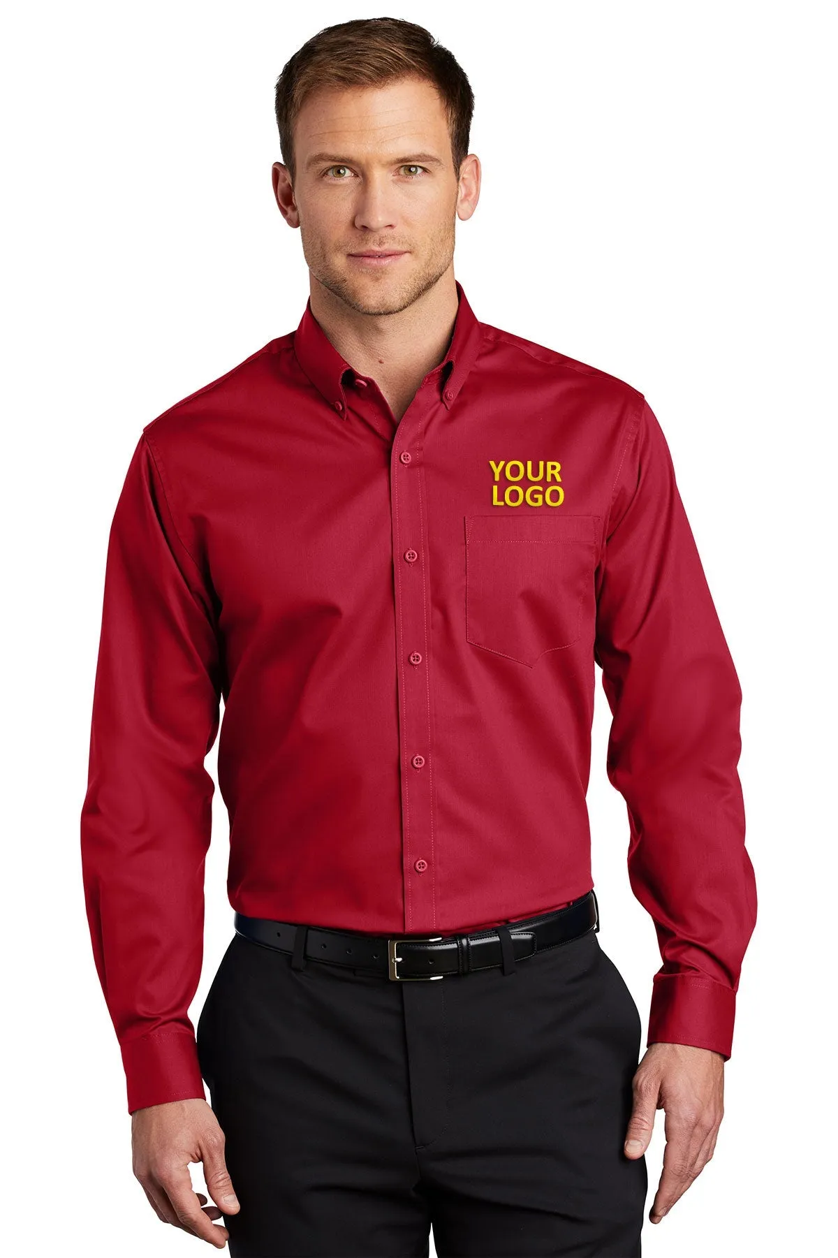 Port Authority SuperPro Custom Twill Shirts, Rich Red