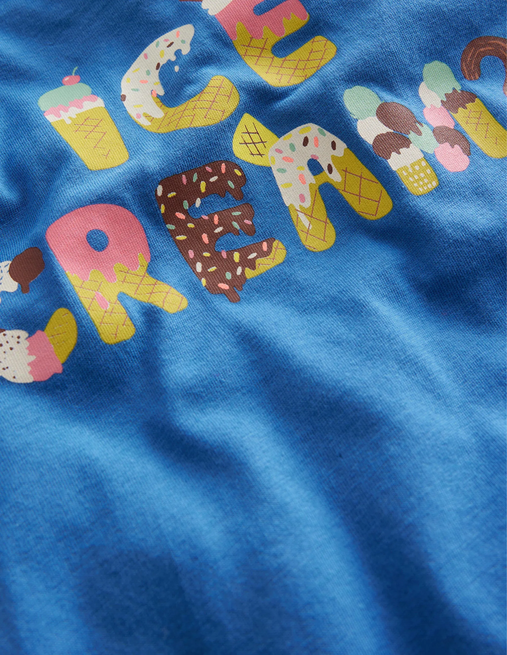 Printed Graphic T-Shirt-Delft Blue Ice Cream