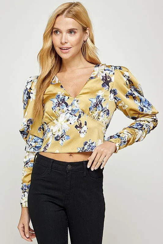 Printed Long Sleeve Top - Off White