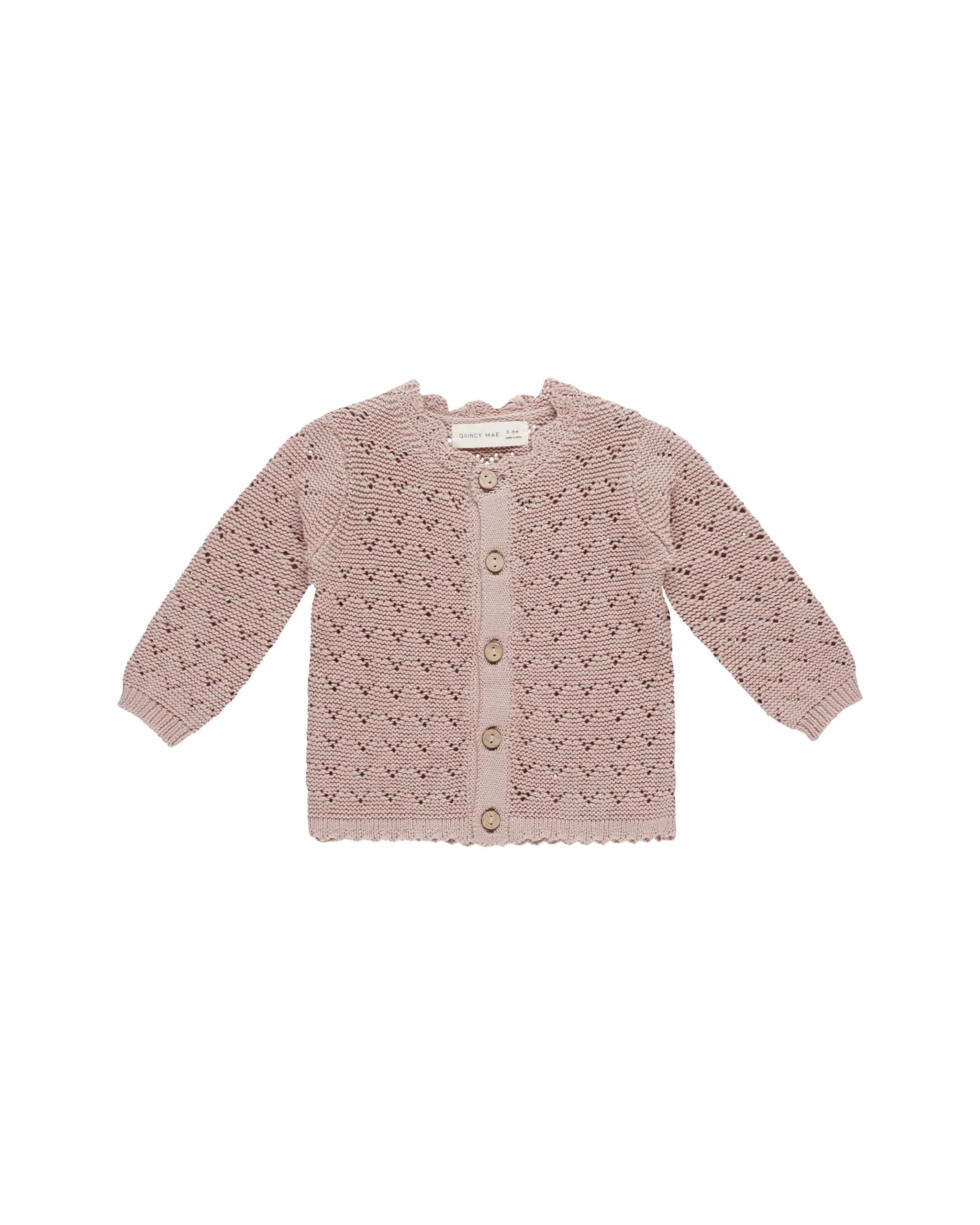 Quincy Mae Mauve Scalloped Cardigan   Bloomer Set