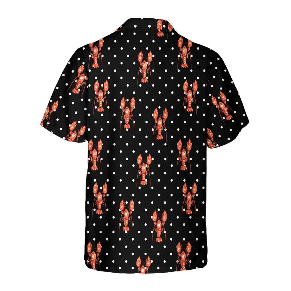 Red Lobster With Dot Hawaiian Shirt, Funny Lobster Shirt For Adults, Lobster Print Shirt