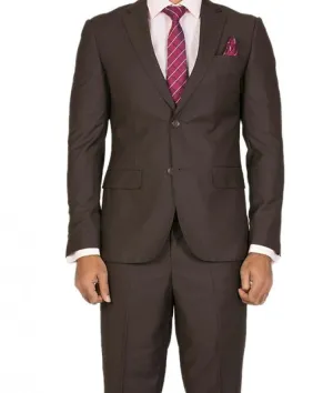 Regular Fit Suit 2 Button 2 Piece in Brown