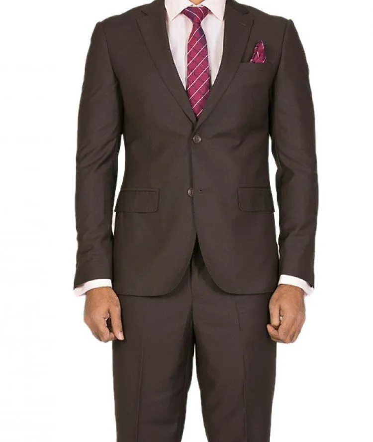 Regular Fit Suit 2 Button 2 Piece in Brown
