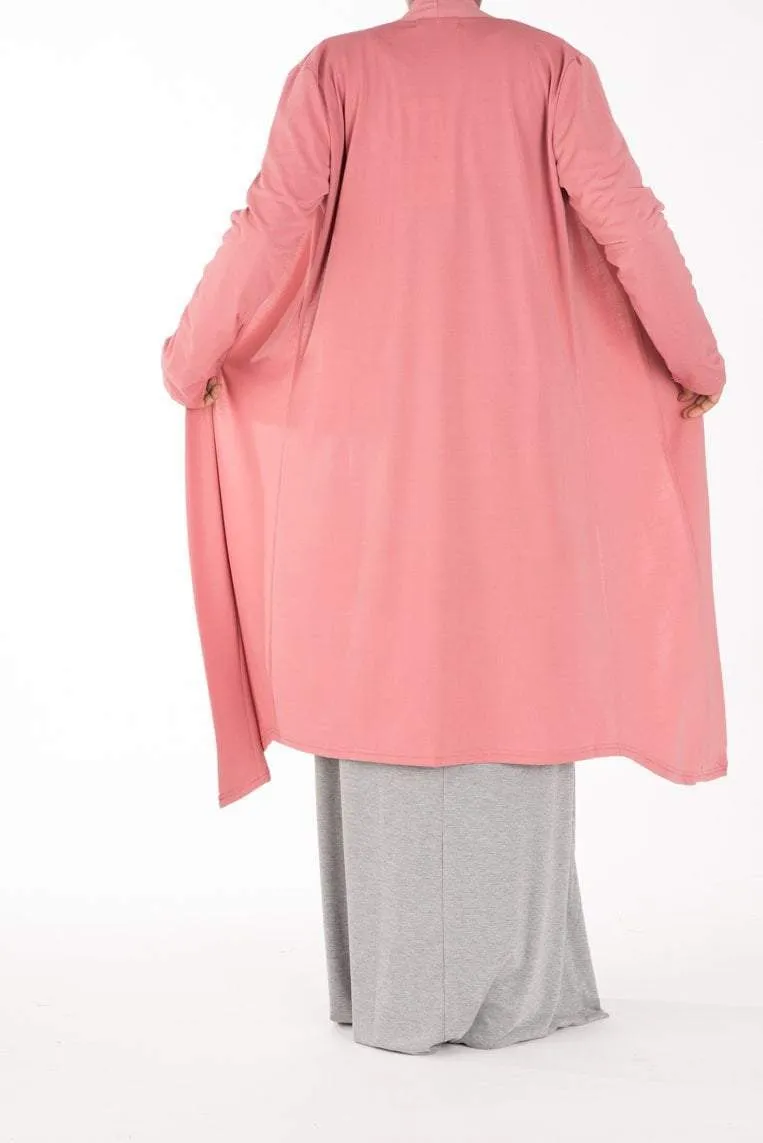 Salmon rose Maxi Cardigan