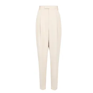 Sash Low Rise Tailored Man's Pant - Cream