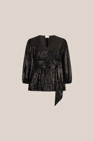Sequined Party Blouse Black