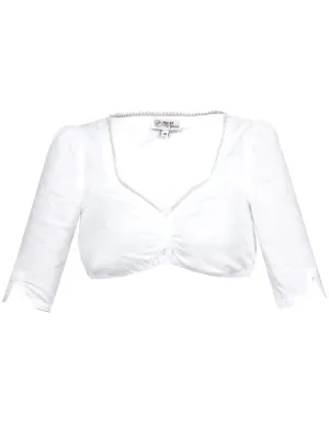 Sweetheart Blouse with Straight Sleeves