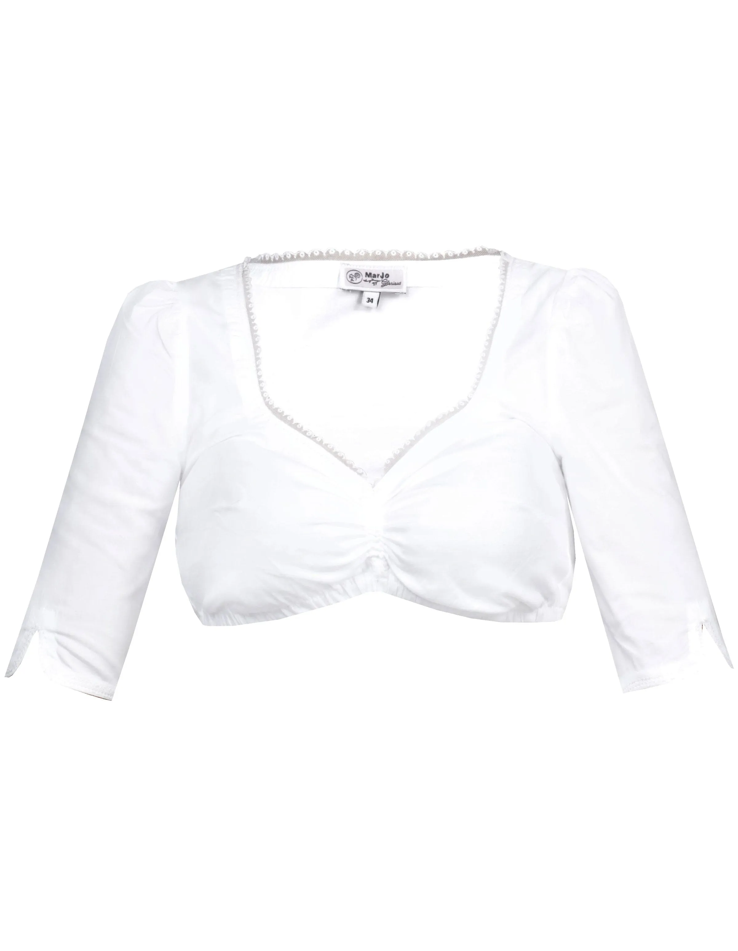 Sweetheart Blouse with Straight Sleeves