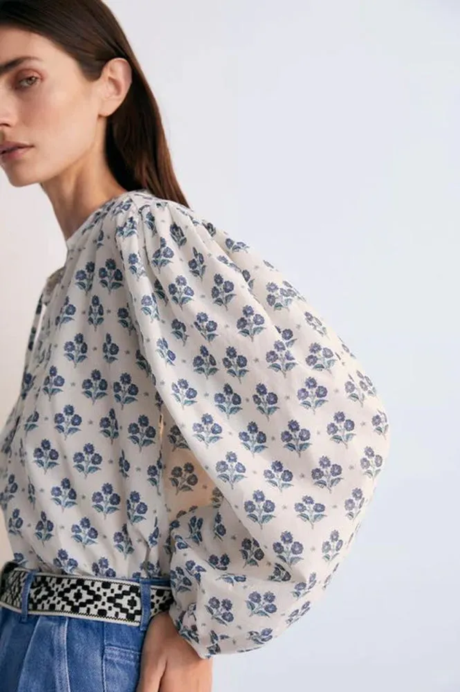 The New Society Eleni Hyacinth Blouse