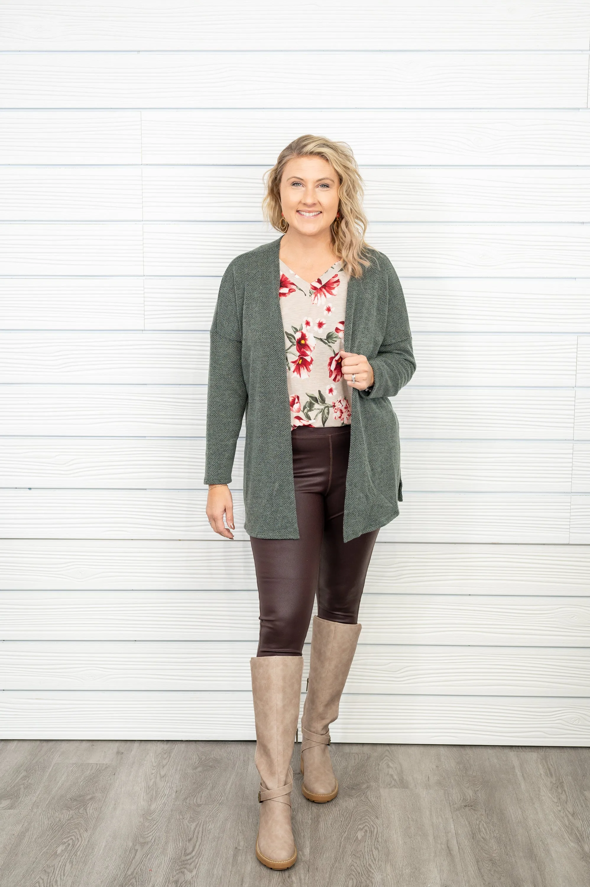 The Woven Waffle Knit Cardigan