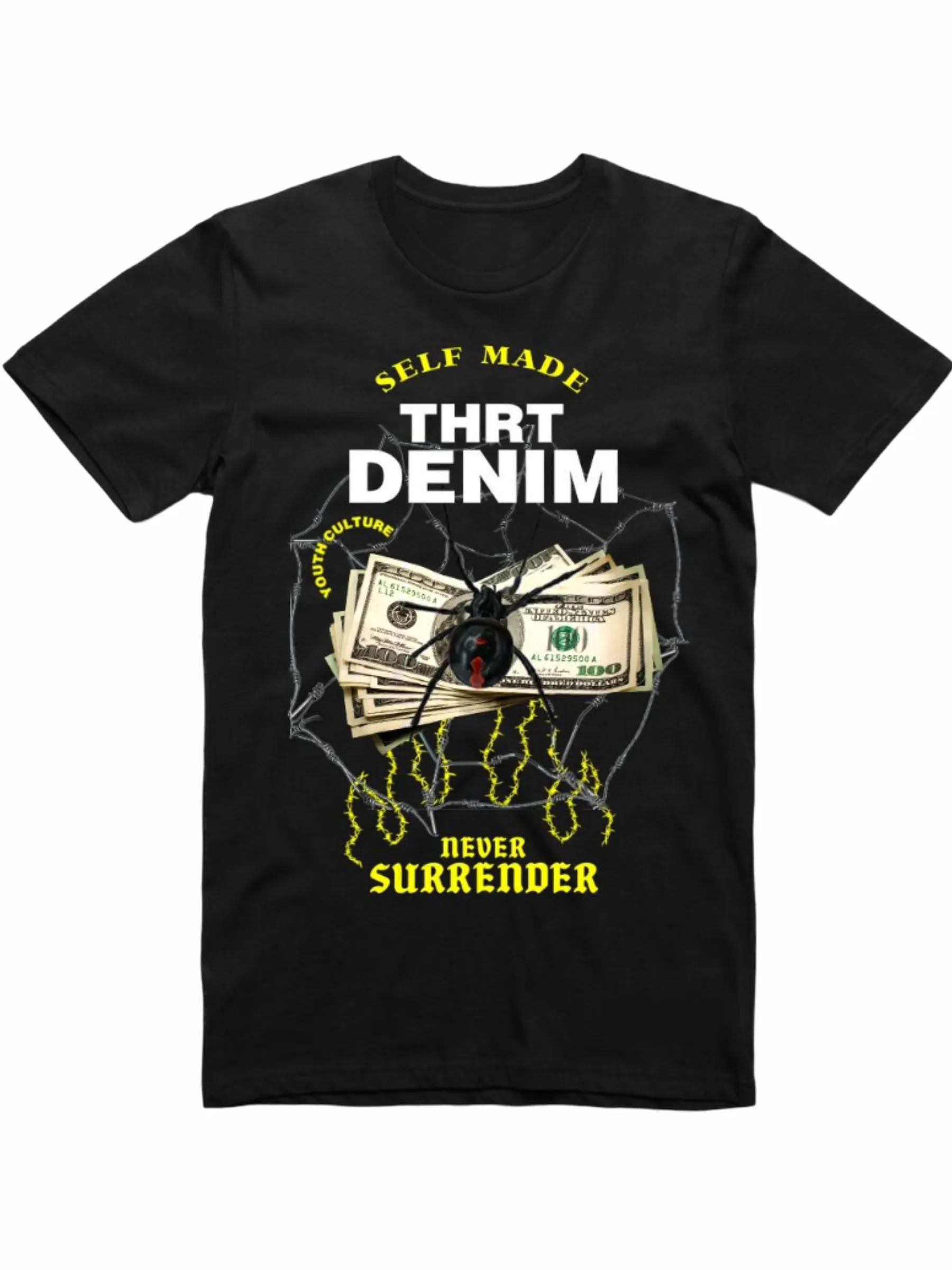 THRT Denim T-Shirt - Barbed - Black