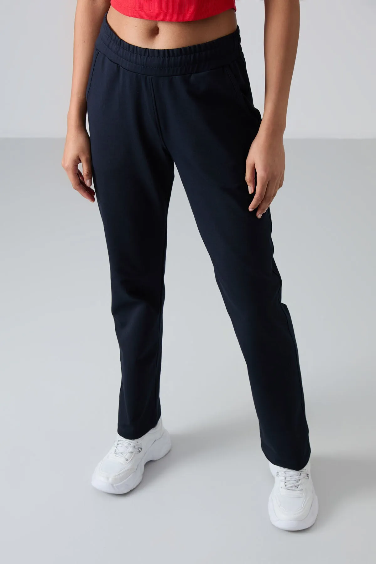 TMY Navy High Waist Pocketed Comfort Fit Classic Leg Women's Sweatpants - 94584 - Schaffhausen