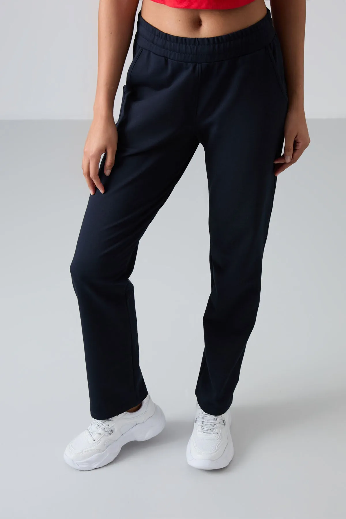 TMY Navy High Waist Pocketed Comfort Fit Classic Leg Women's Sweatpants - 94584 - Schaffhausen
