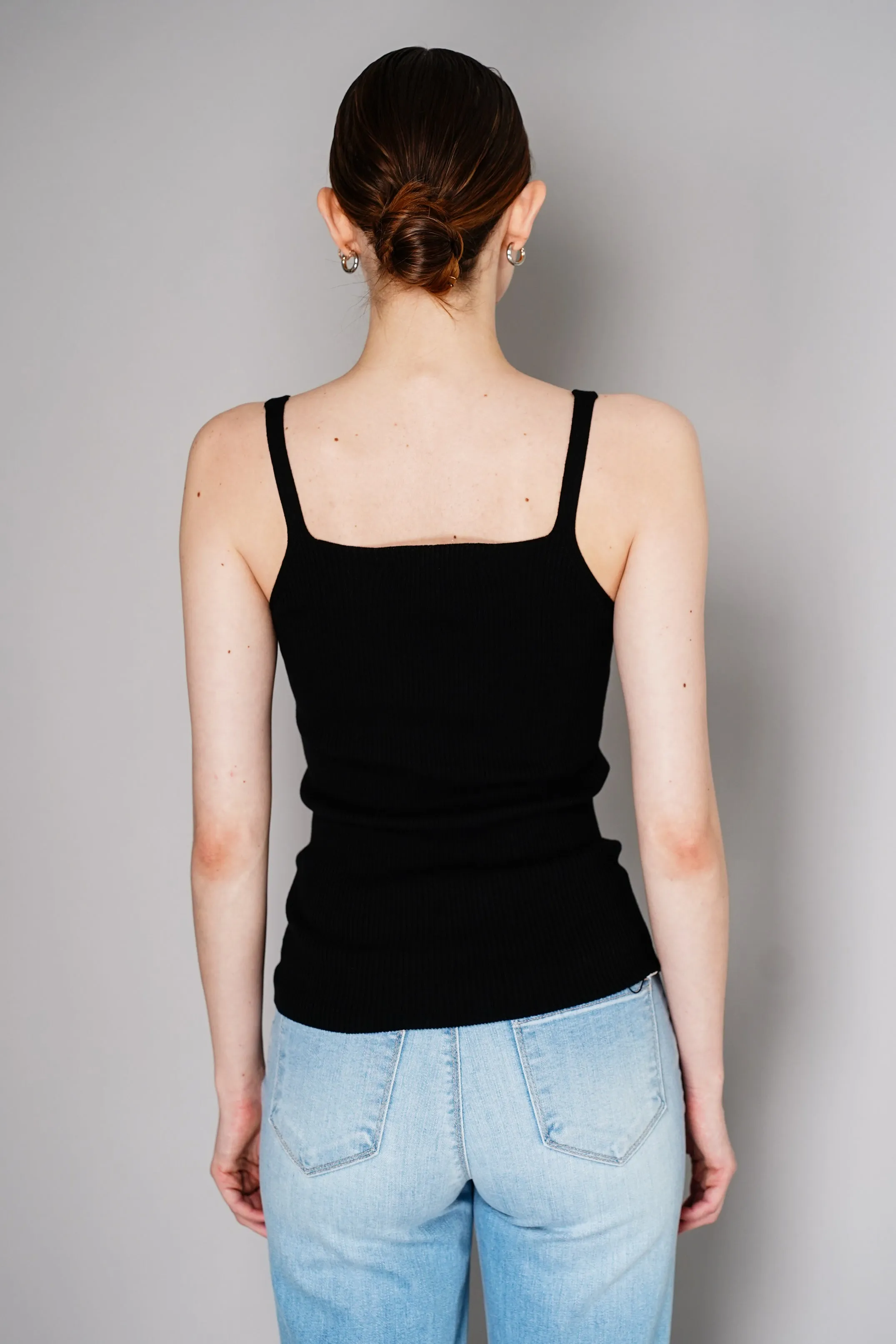 Tonet Ribbed Knit Cotton Camisole in Black