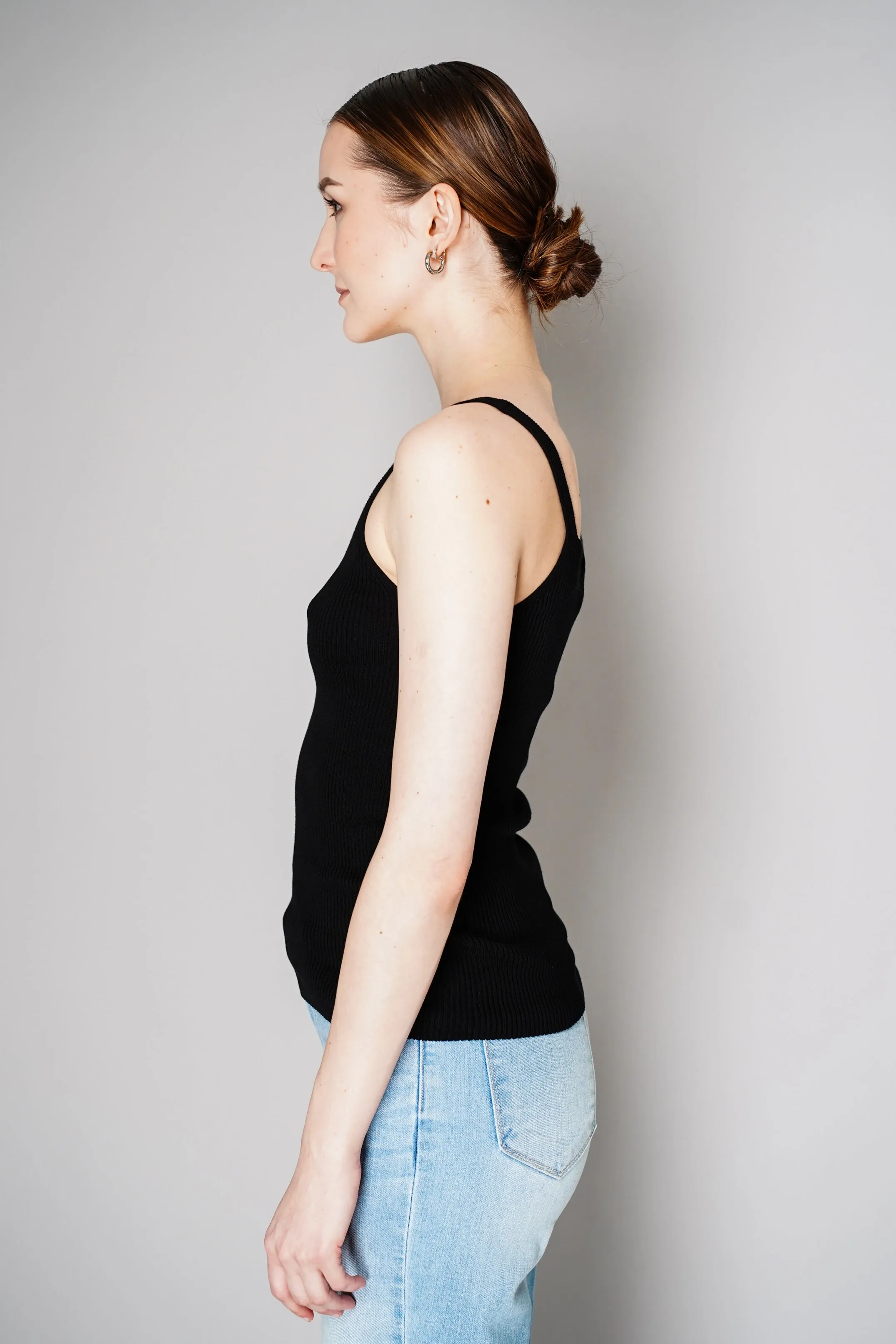 Tonet Ribbed Knit Cotton Camisole in Black