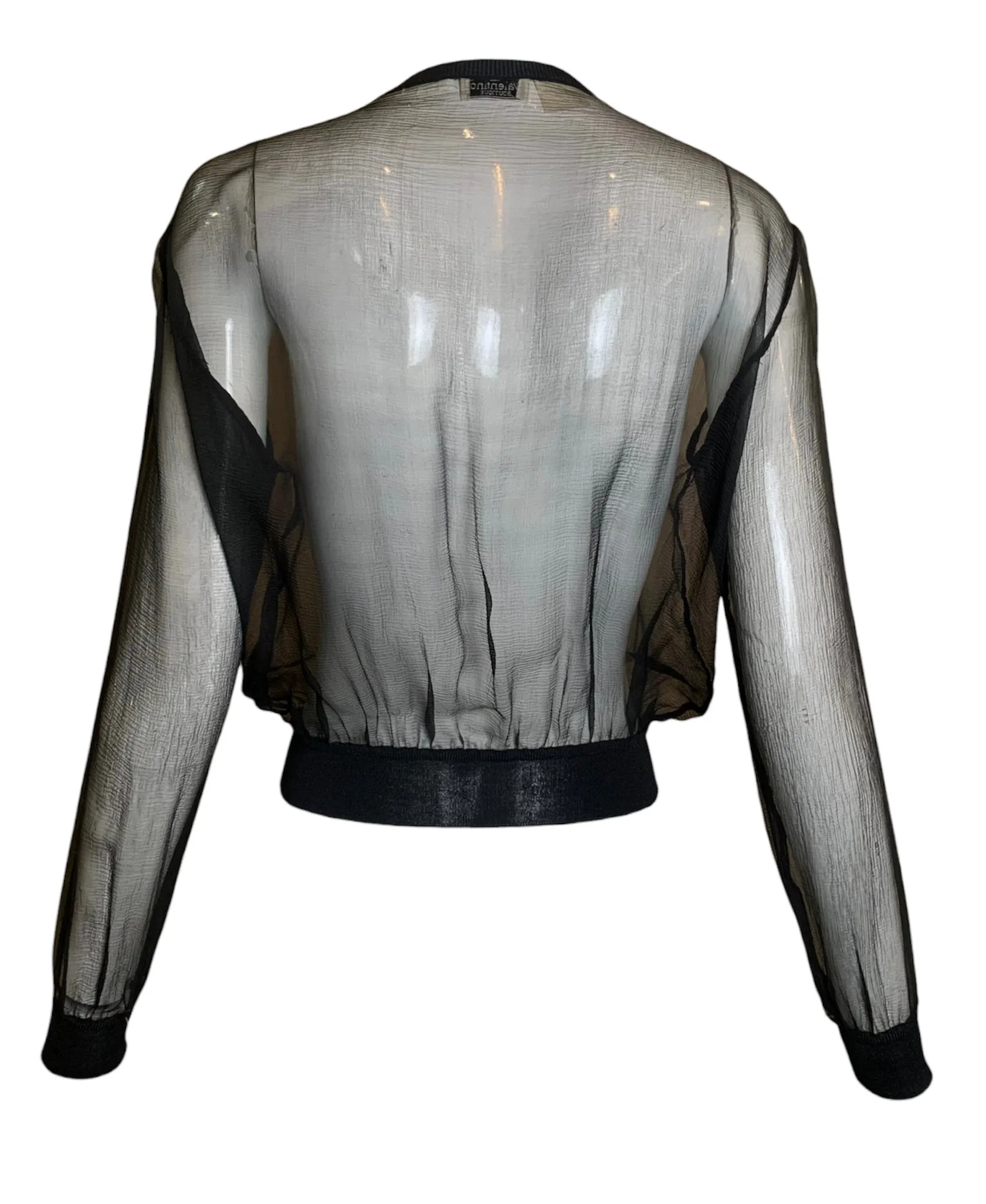 Valentino 2000s Black Silk Cardigan