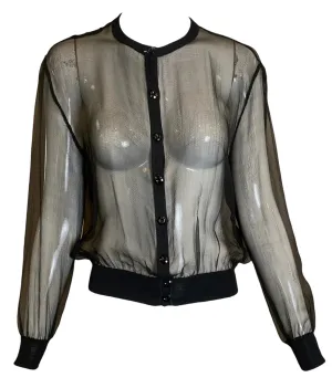 Valentino 2000s Black Silk Cardigan