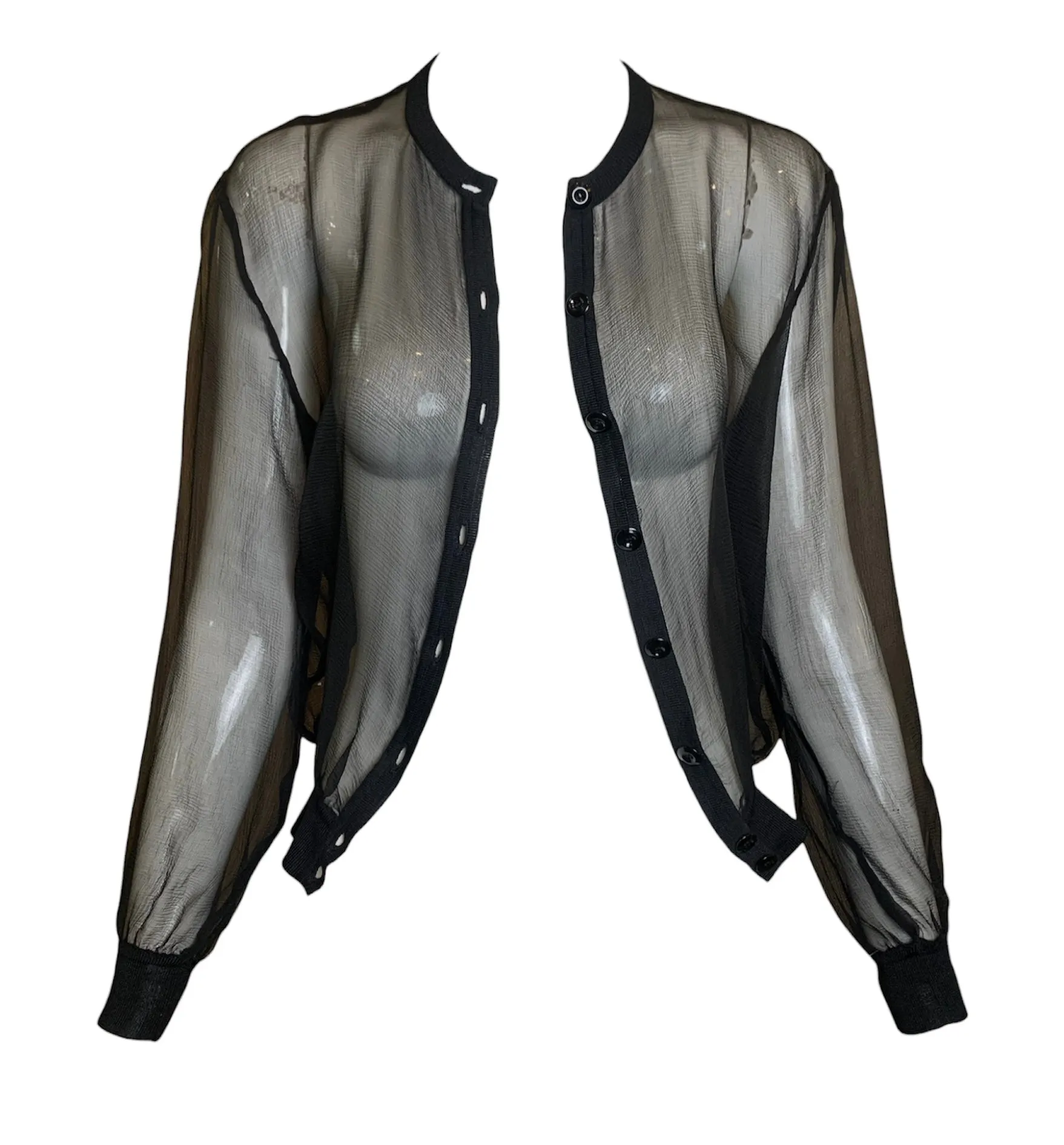 Valentino 2000s Black Silk Cardigan