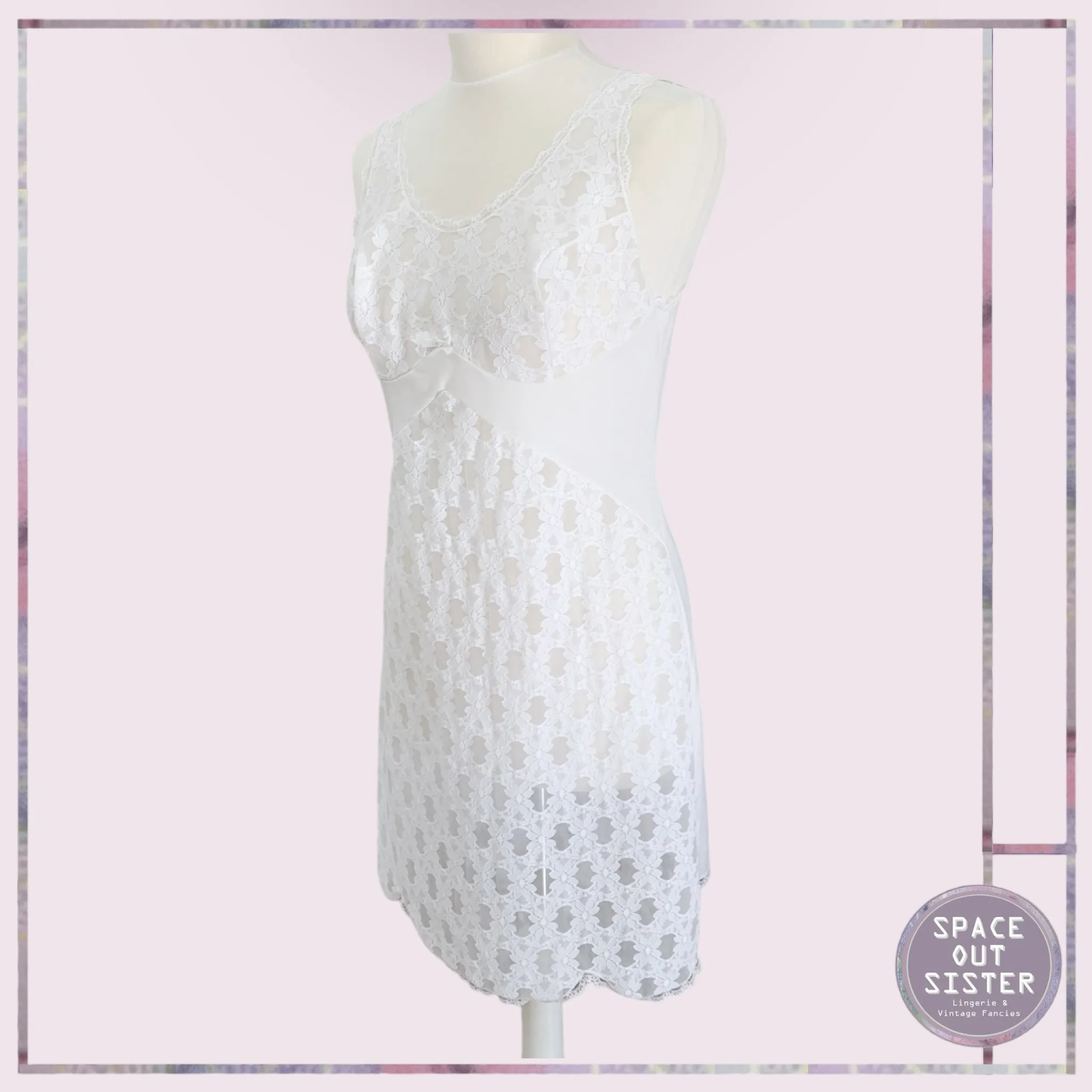 Vintage White Overlay Slip