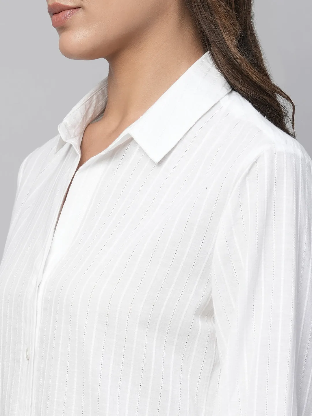 Viscose Dobby Essential White Shirt