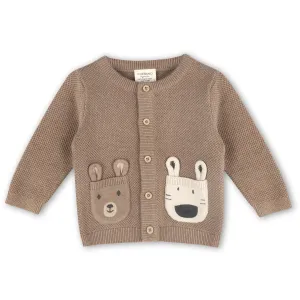 Viverano Organics infant animal pocket cardigan