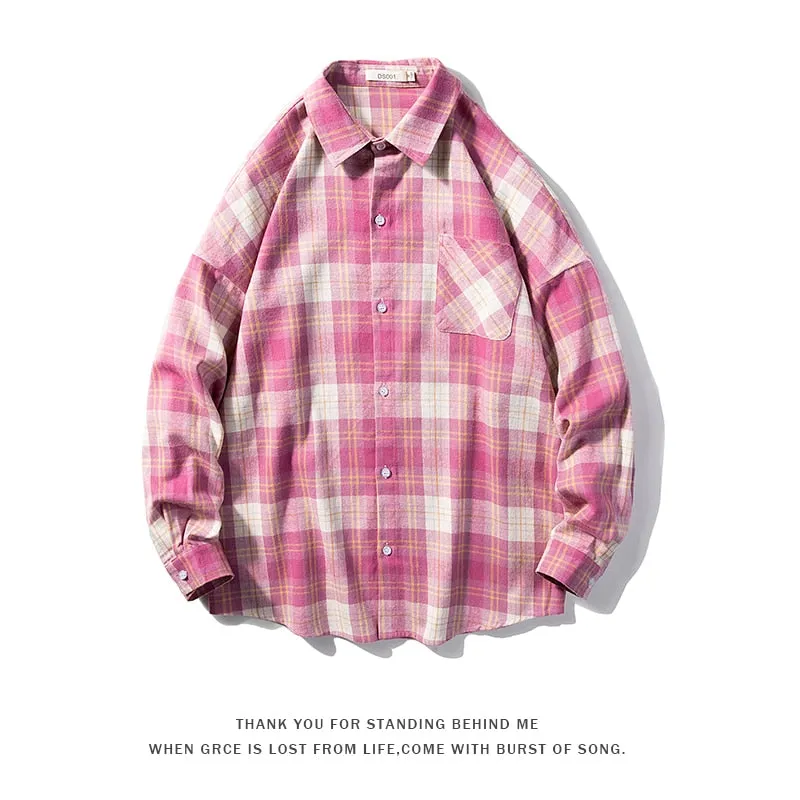 Wenkouban Plaid Shirts Men Streetwear Casual Versatile 2023 Autumn  High Quality Male Oversized Retro Flannel Long-sleeved Shirts