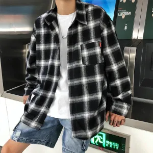 Wenkouban Plaid Shirts Men Streetwear Casual Versatile 2023 Autumn  High Quality Male Oversized Retro Flannel Long-sleeved Shirts