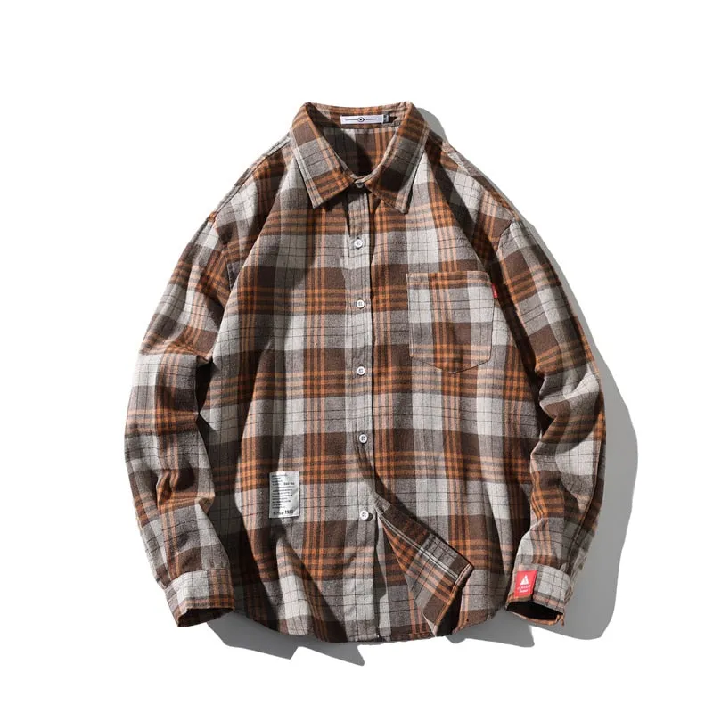 Wenkouban Plaid Shirts Men Streetwear Casual Versatile 2023 Autumn  High Quality Male Oversized Retro Flannel Long-sleeved Shirts
