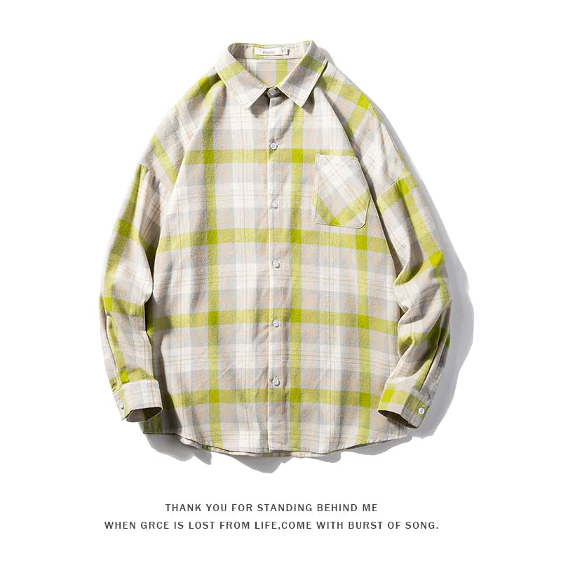 Wenkouban Plaid Shirts Men Streetwear Casual Versatile 2023 Autumn  High Quality Male Oversized Retro Flannel Long-sleeved Shirts
