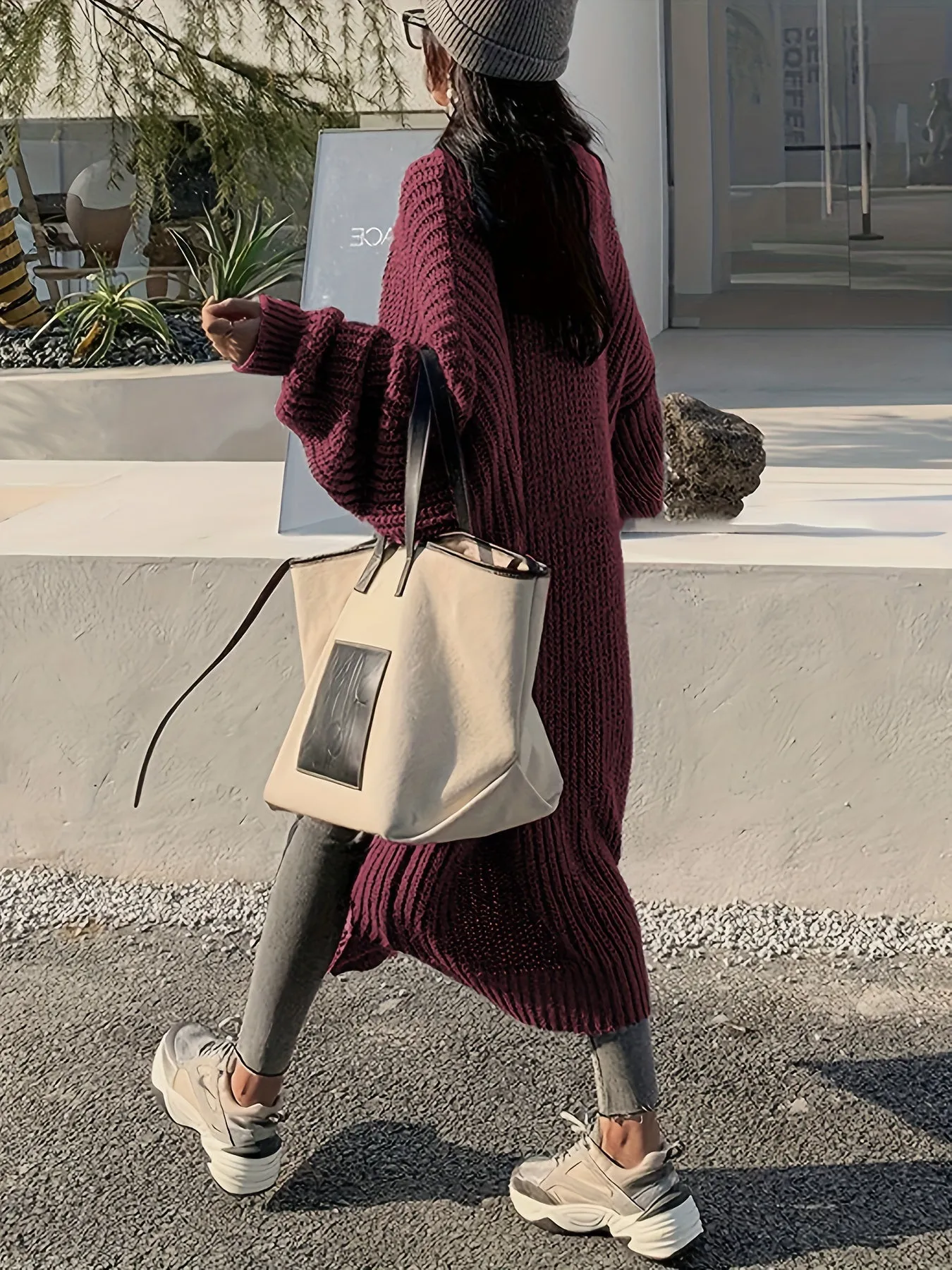 Women's Cozy Long Sleeve Knitted Cardigan with Pockets