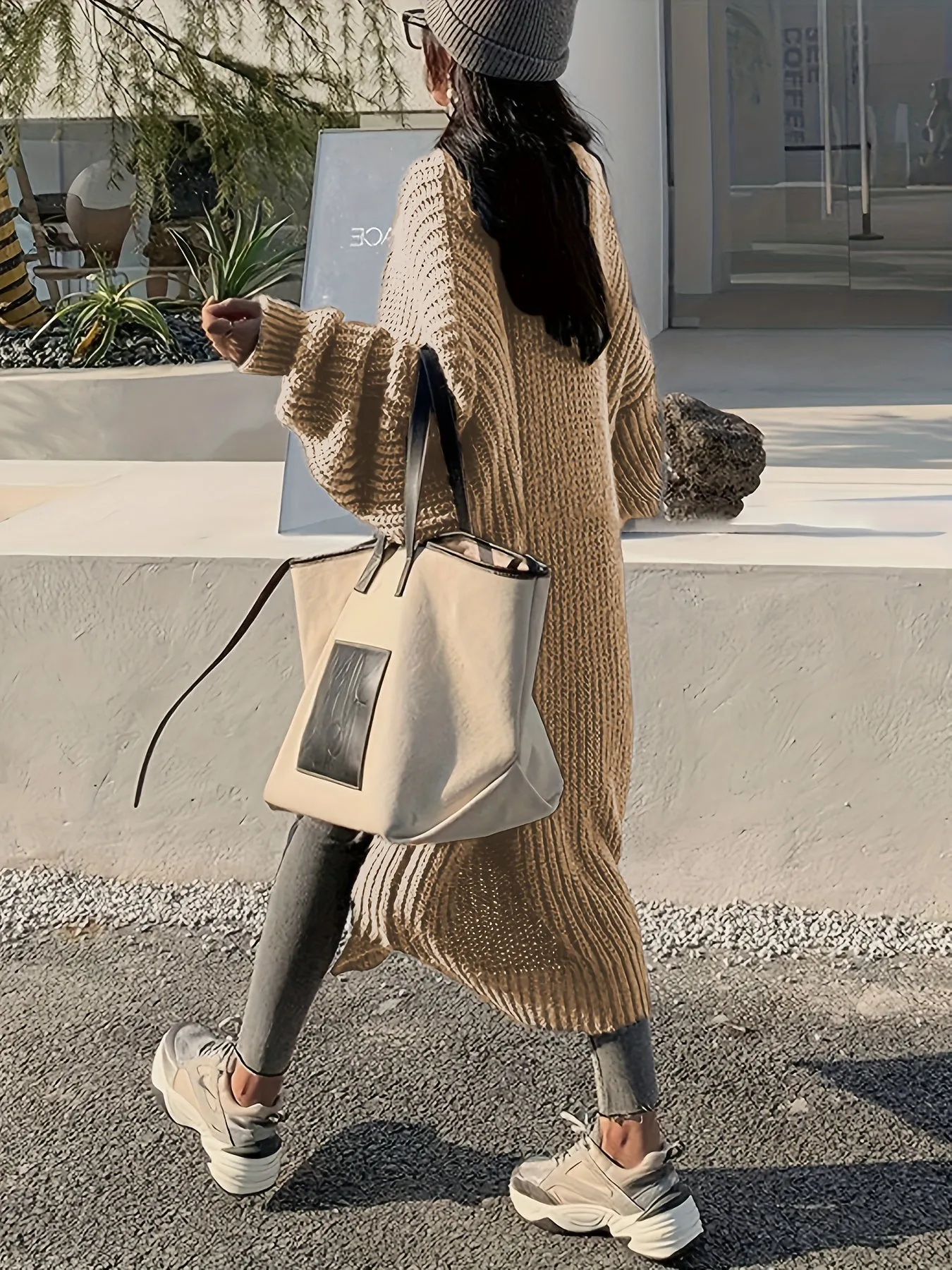Women's Cozy Long Sleeve Knitted Cardigan with Pockets