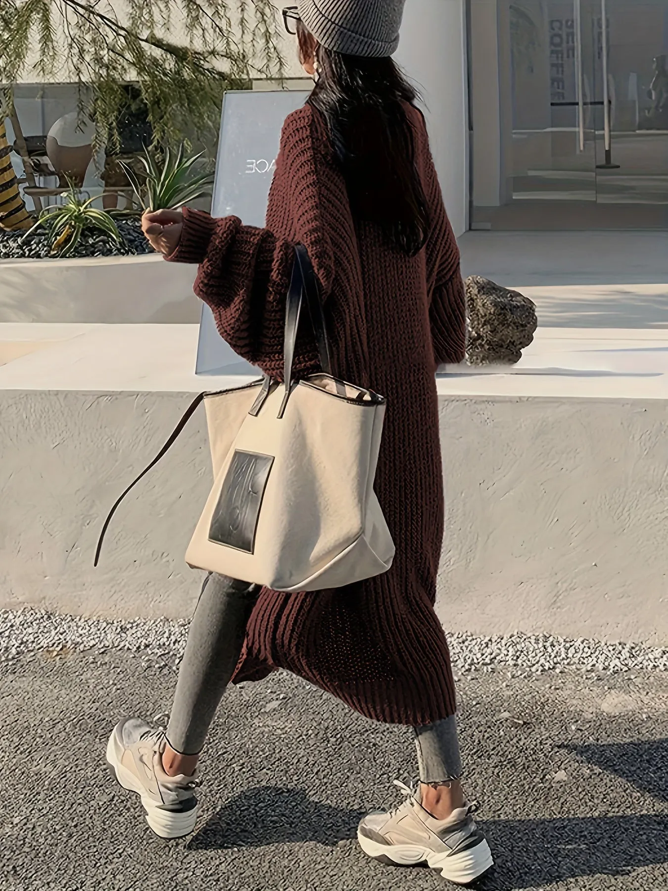 Women's Cozy Long Sleeve Knitted Cardigan with Pockets