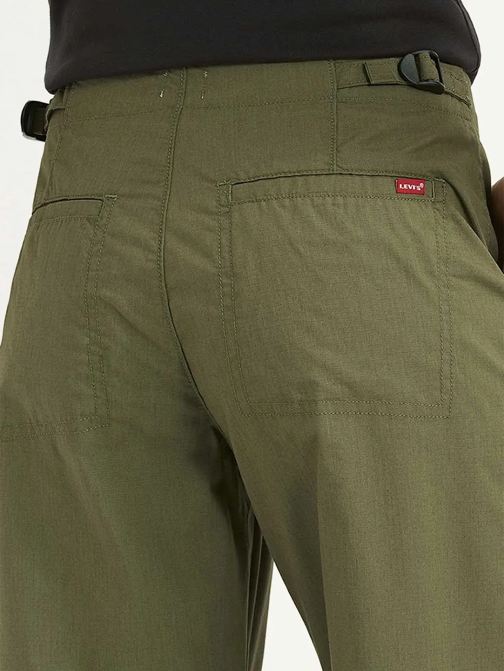 Women's Mid Rise Olive Baggy Cargo Trousers