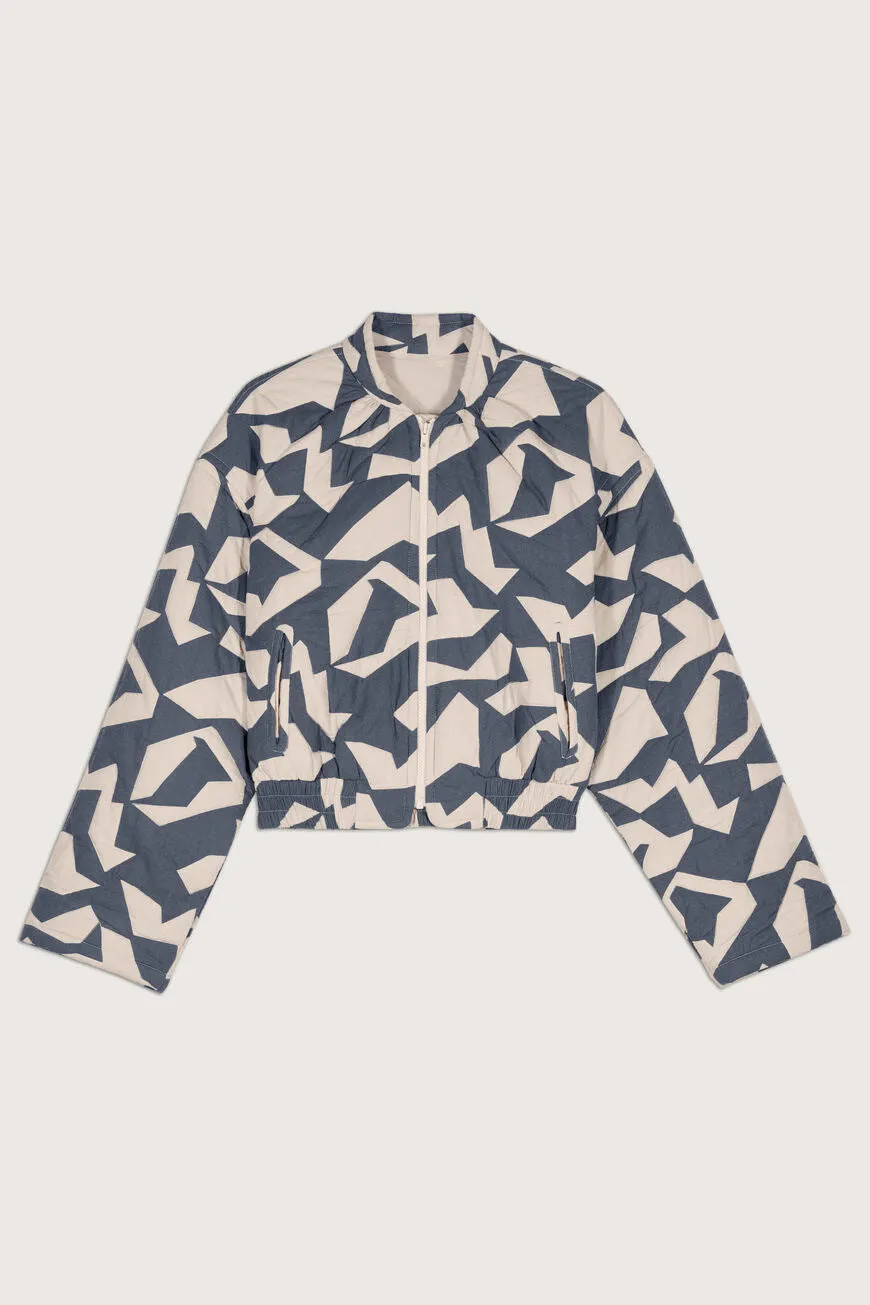 Women's Trendy Pattern Print Cotton-padded Jacket Short Coat