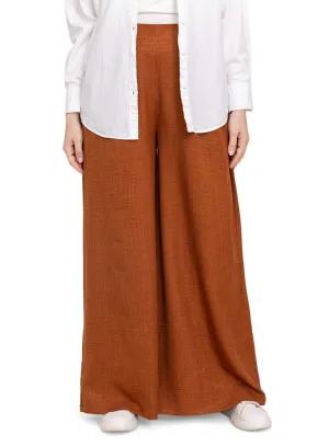 Wood linen Wide Leg