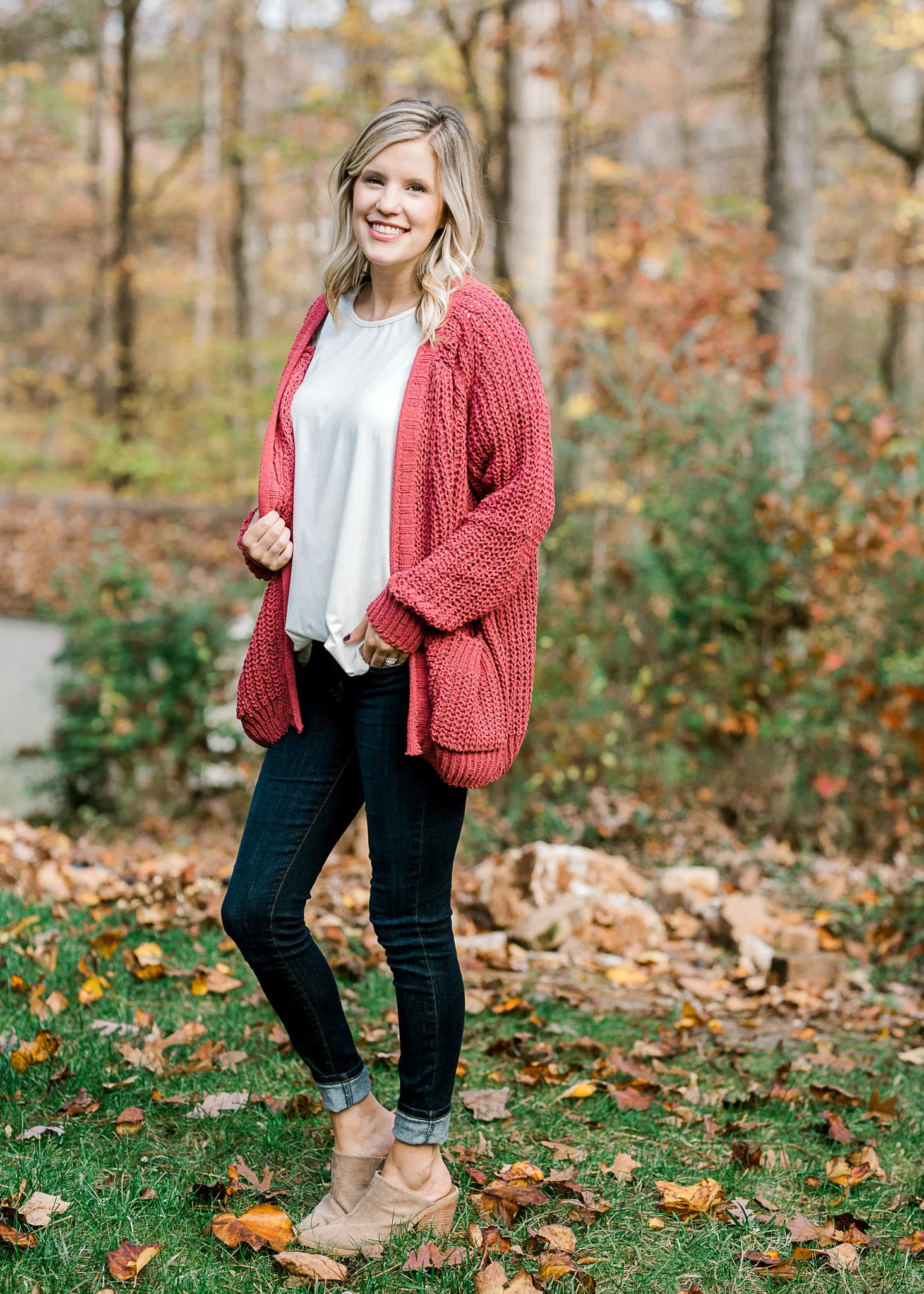 X Rusty Mauve Cardigan