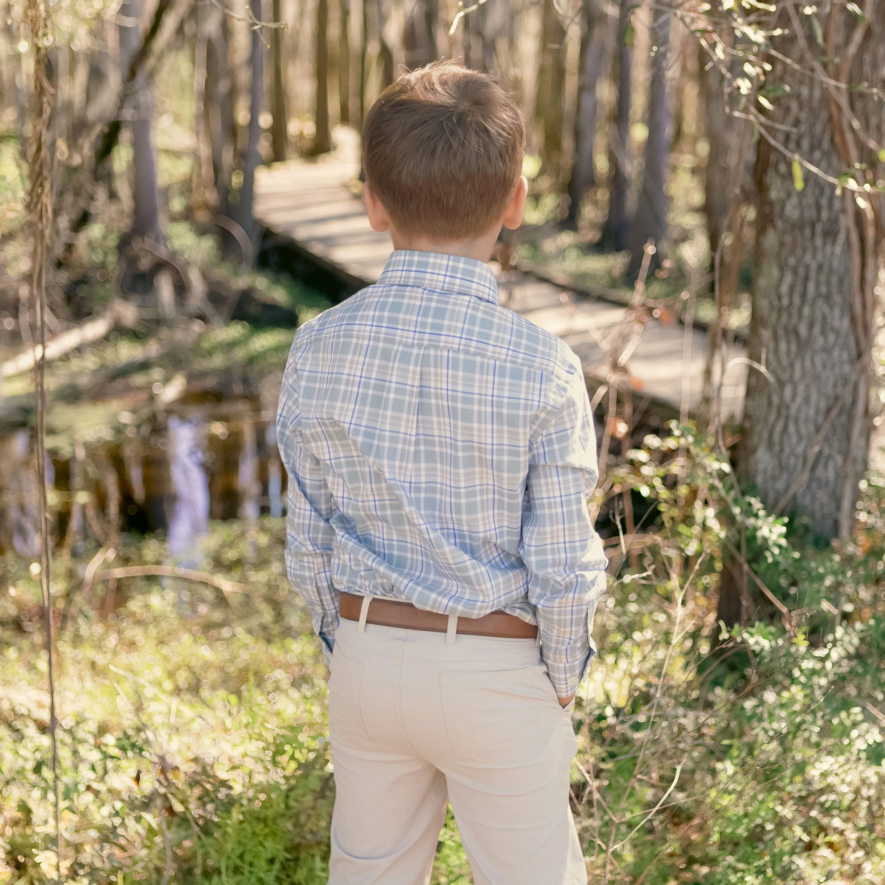 Youth Grainger Performance Plaid Dress Shirt