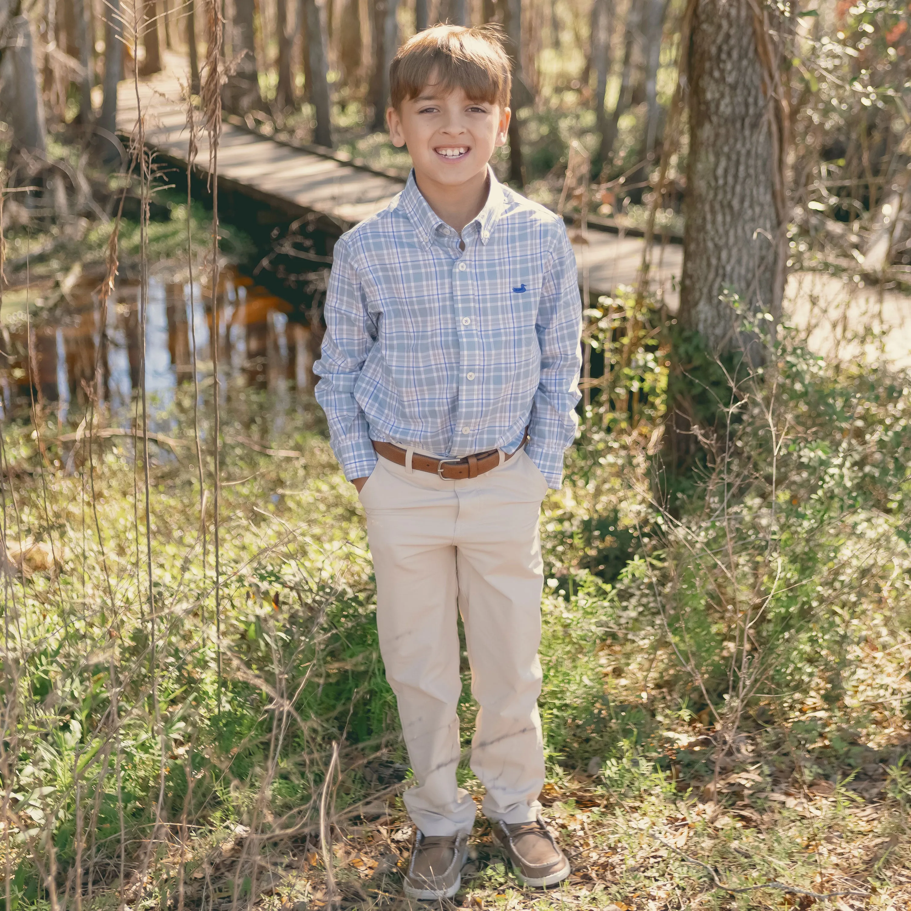 Youth Grainger Performance Plaid Dress Shirt
